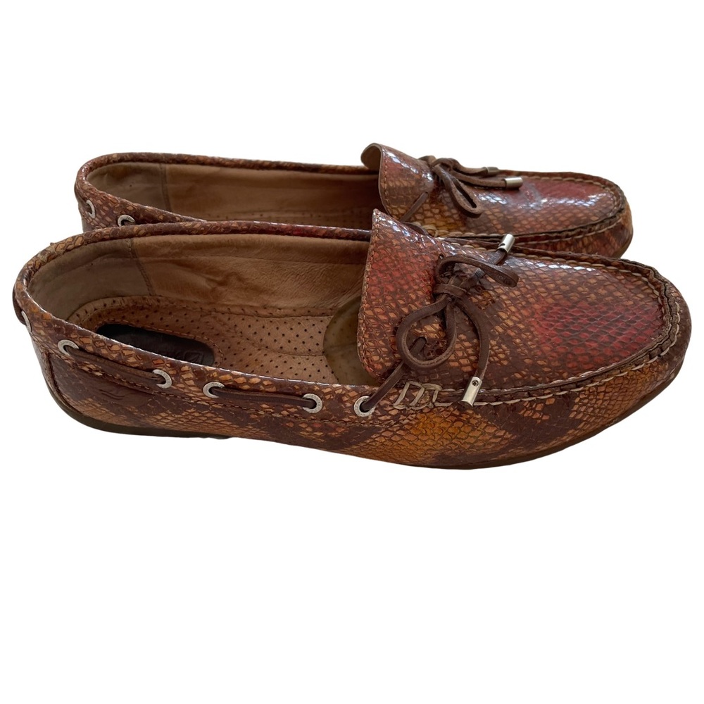 SPERRY Top Sider Snakeskin Leather Loafer Slip On Moccasins. Size 7.5